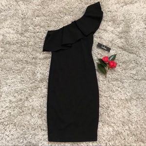 Lulu’s Black One Shoulder Dress